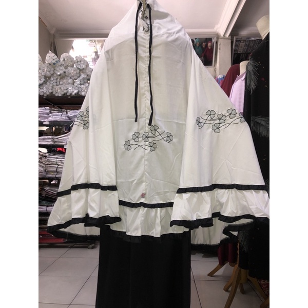 mukena alief. mukena santri gontor. imamah gontor putri (hitam, merah dan abu series)