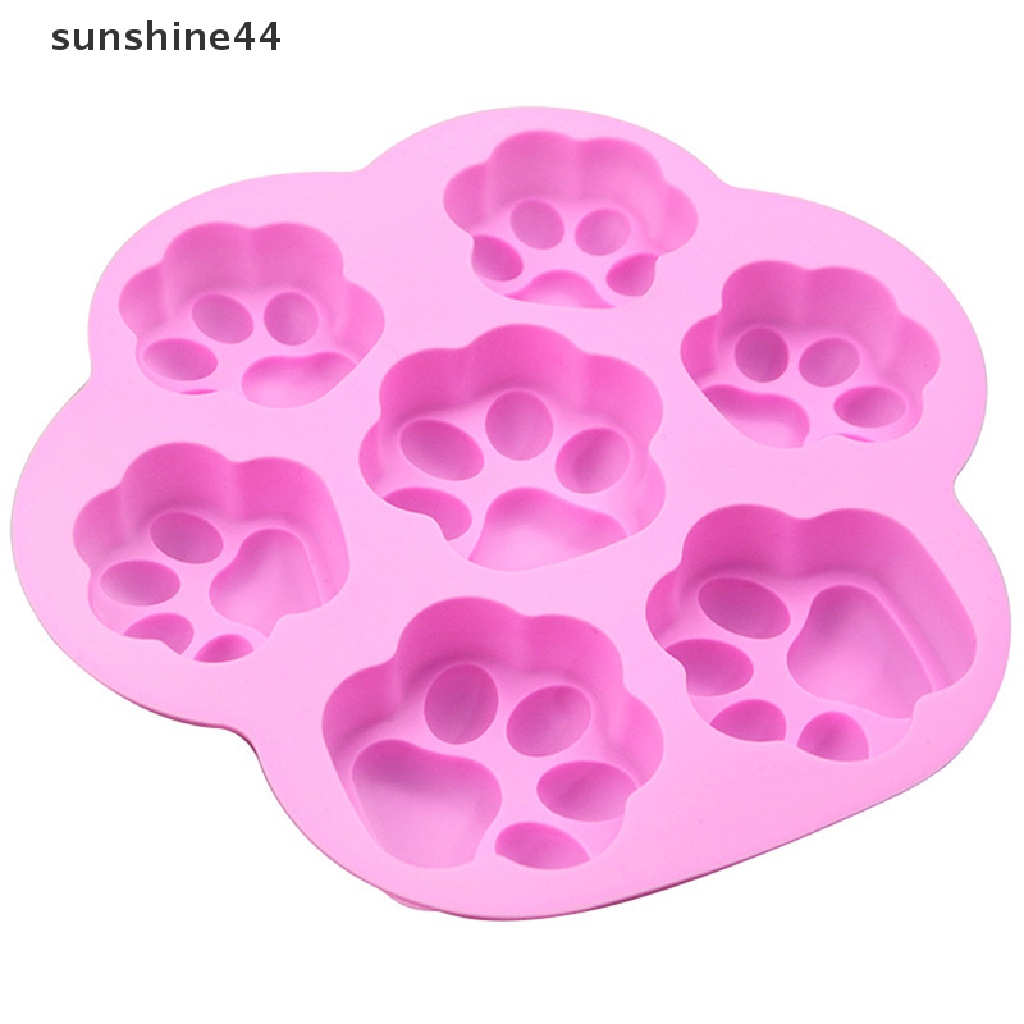 Sunshine Cetakan Es Batu / Sabun / Fondant Bentuk Telapak Kaki Anjing Bahan Silikon