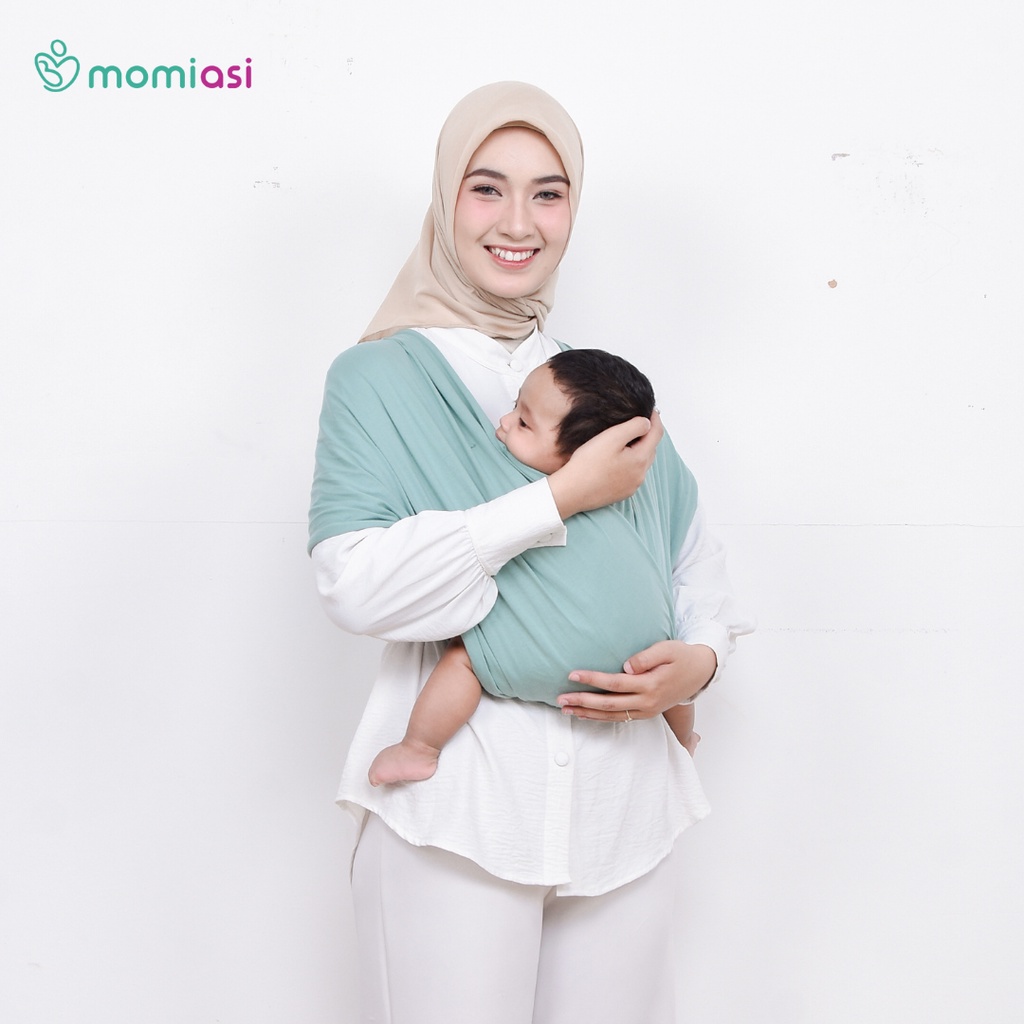 Momiasi - Gendongan Kaos Anak Bayi M Sahpe Geos Polos Samping Baby Wrap Premium