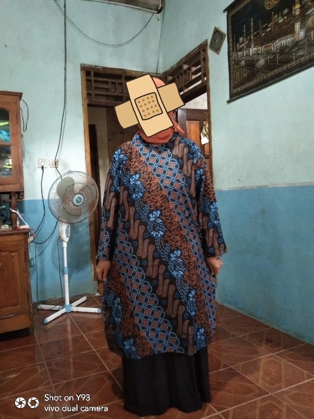 Atasan Batik Couple Seno Biru M L Xl Xxl