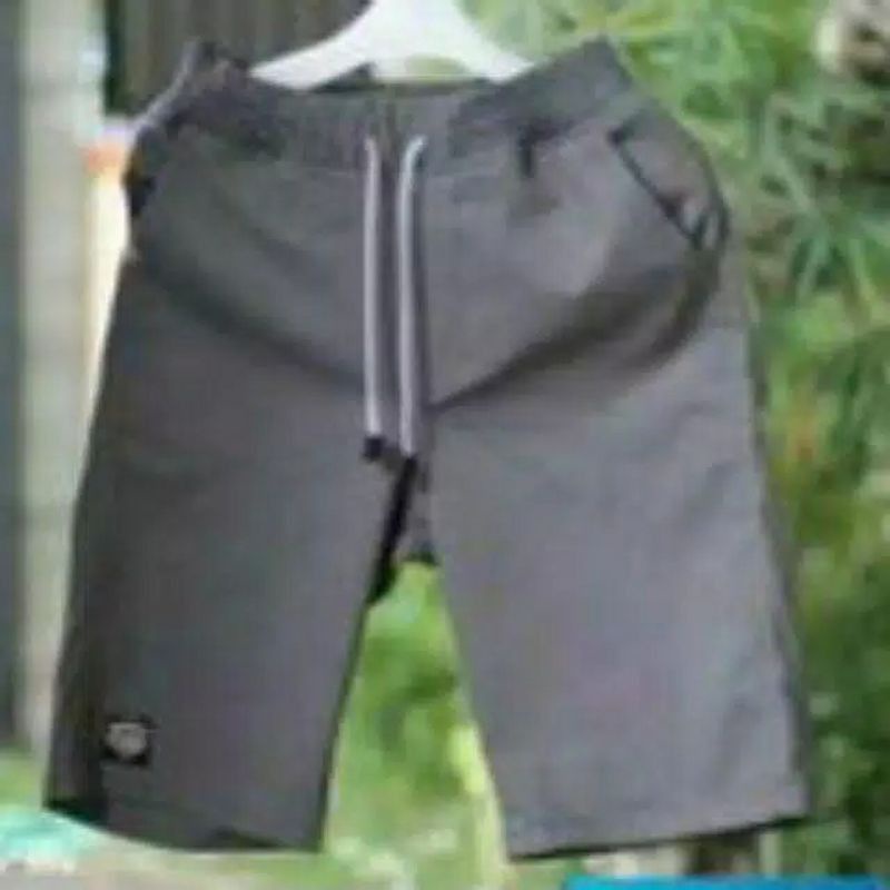 {BIG SIZE}celana chinos pendek pria melar mick pinggang karet rip katun twill kombet melar krem cokllate