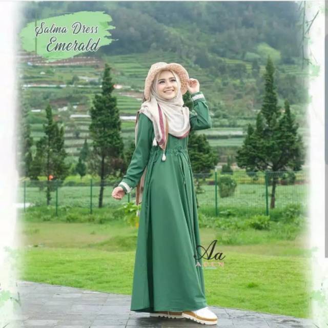 Salma dress baju gamis fashion muslim pakaian wanita