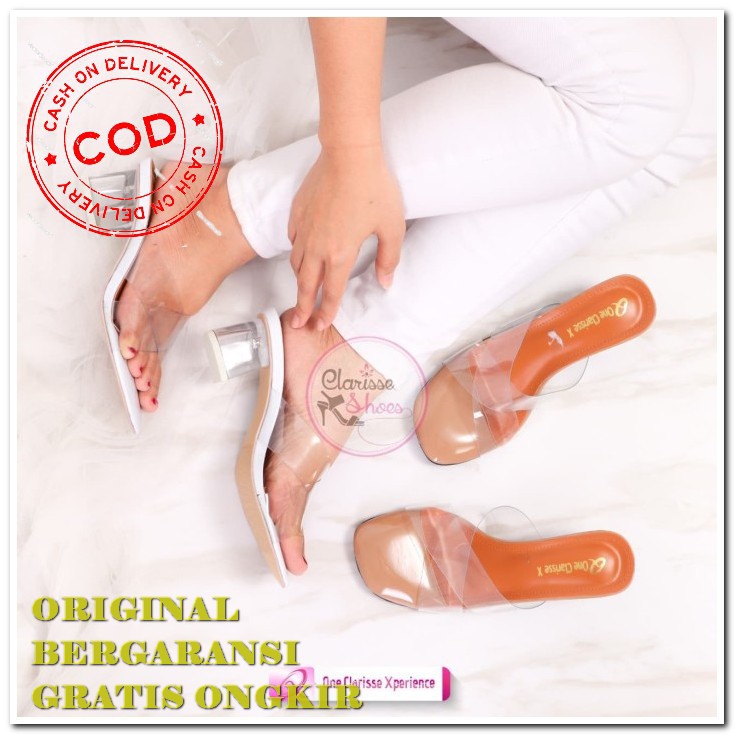 Sepatu Hak High Heels Cantik Kekinian Remaja Wanita Cewek Perempu VT700 HighKaca Bening Sindy Realp