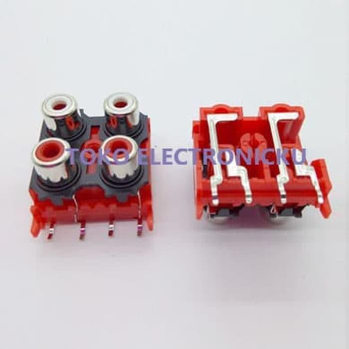SOKET RCA 4 INPUT HOLE 4 LUBANG PCB AV JACK TERMINAL 4-7B 8.4 AR05