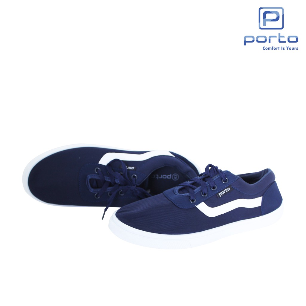 

Porto - Sepatu Sneakers Pria Cowok Hitam Simple Casual Nyaman Casual Porto Original AB011M (Sale!)