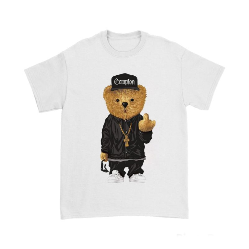 KAOS BAJU TEDDY BEAR VINTAGE | T-SHIRT BEAR HYPBEAST | KAOS PRIA WANITA WHITE | OVERSIZE