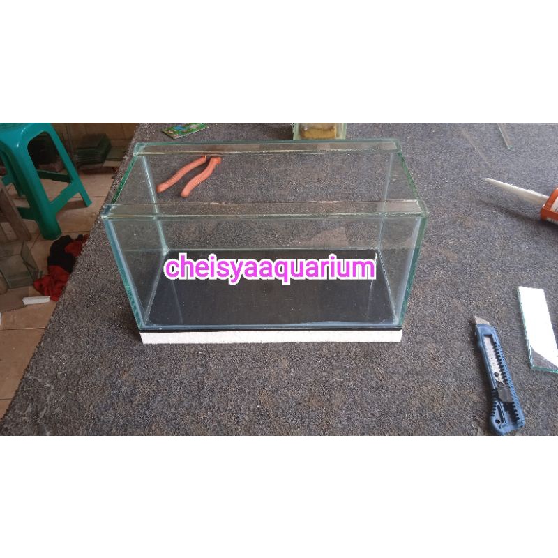 Aquarium kaca Aquarium ikan chana ikan hias ukuran 35x15x15