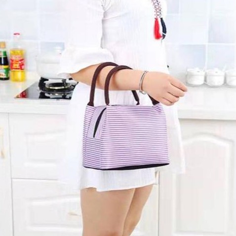 TAS WANITA HAND BAG TOTE BAG STRIPE CANVAS MULTIFUNGSI IMPORT PREMIUM #3227