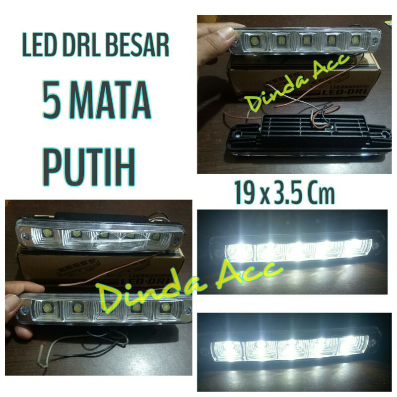 Lampu LED DRL 5 Mata Besar Cahaya Putih 12V Super Terang