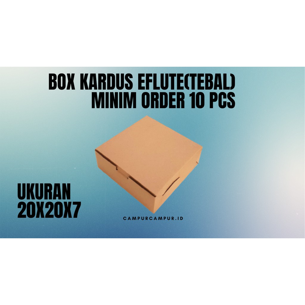 

Box Kardus E-Flute Untuk Packaging Olshop Sovenir Baju Kado Hampers Snack 20x20x7 CM