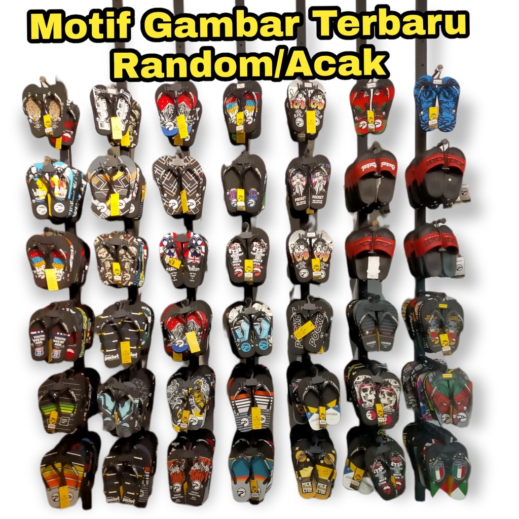 [COD] SANDAL POCKET22 JUNIOR TOFOYO HITAM RANDOM - SANDAL ANAK - SANDAL DISTRO ORIGINAL TASIKMALAYA