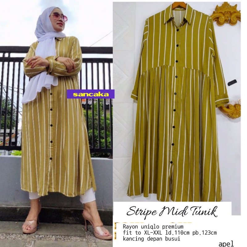 Stripe Midi Tunik by Sancaka