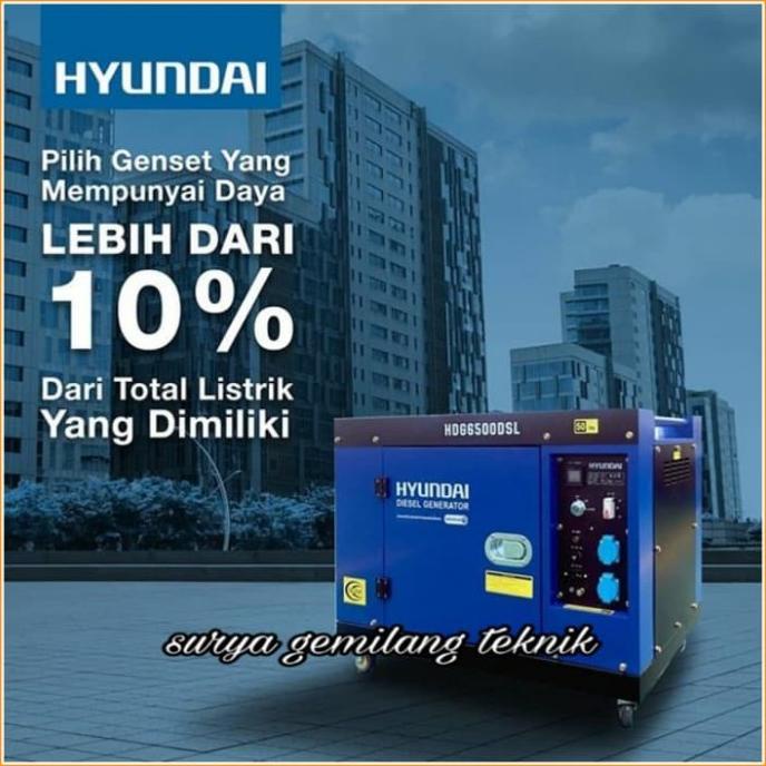 Genset Generator Silent Diesel HYUNDAI HDG 6500DSL terlaris