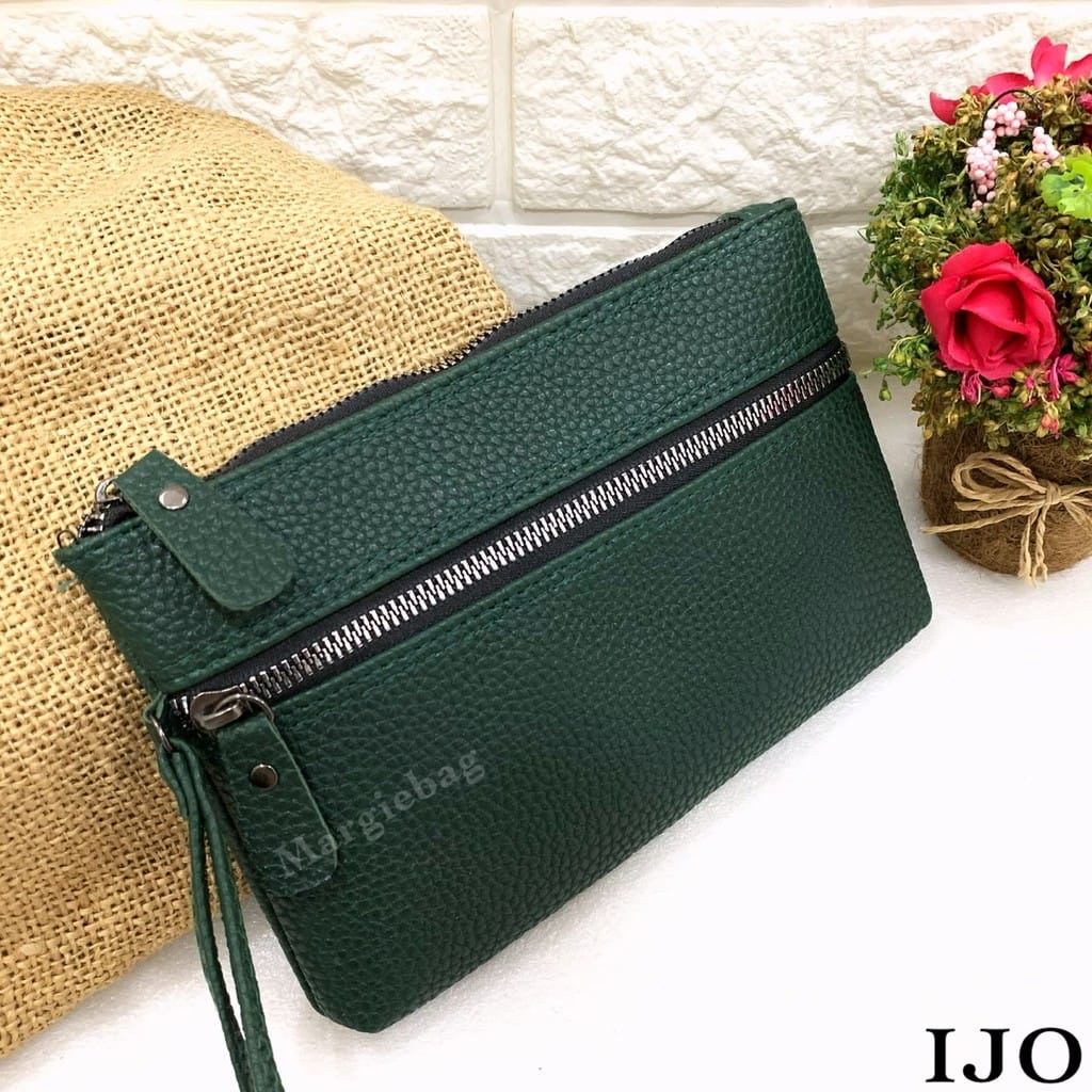 OMI DOMPET WANITA MURAH POUCH PAVIRUT SEMUA MASUK HP KUNCI HAND BAG ALL IN ADA TALI-HIJAU 2 RISLETING