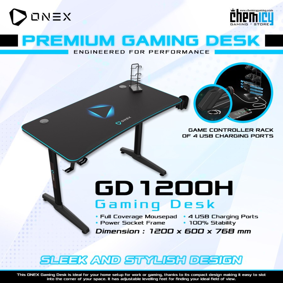 OneX GD1200H Gaming Desk / Meja Komputer Gaming