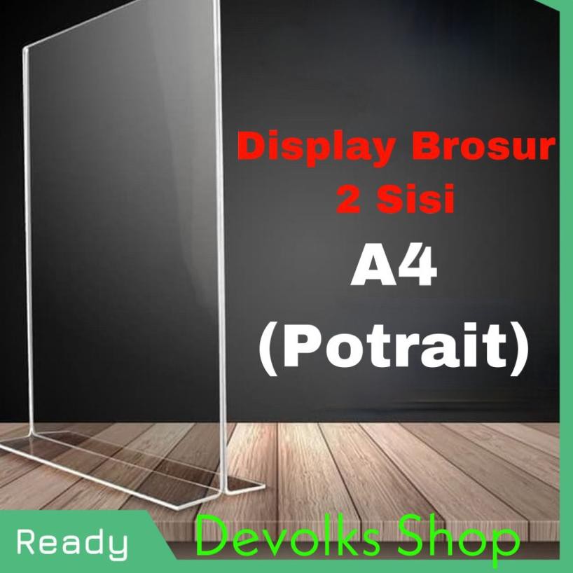 

[ BRAND NEW ] TEMPAT BROSUR / TENT HOLDER / TENT CARD AKRILIK DISPLAY 2 SISI A4
