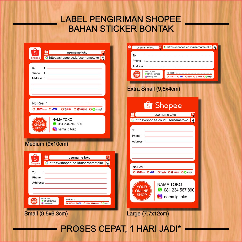 Jual Stiker Pengiriman Online Shop Stiker Label Pengiriman Ukuran