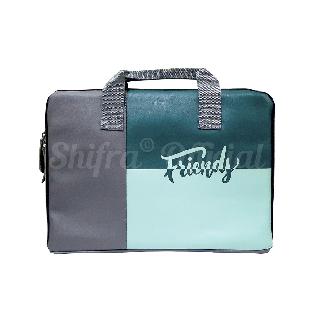 Shifra Tas Laptop Jinjing Friends and Love Grey Maroon Navy