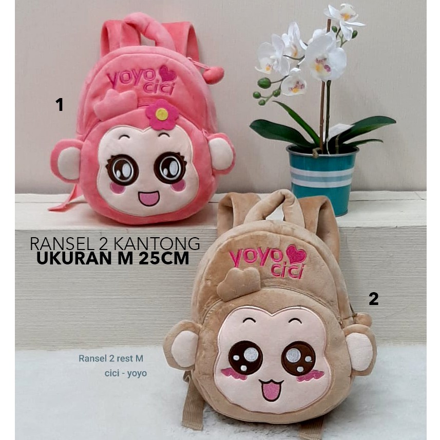 tas ransel anak tk paud boneka cici yoyo monkey sekolah kado ultah monyet animal baby kids taman