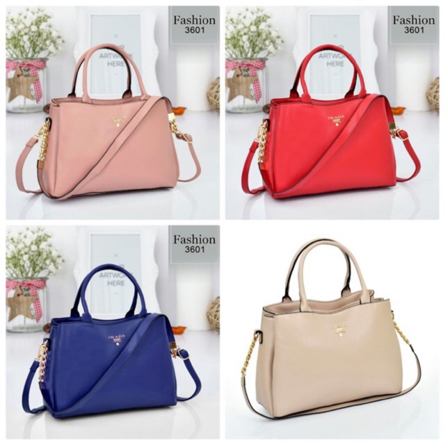 Tas PRADA 3601# NEW COLLECTION PRADA HandBag For Women’s Smooth Soft Leather Hardware Gold (3601)