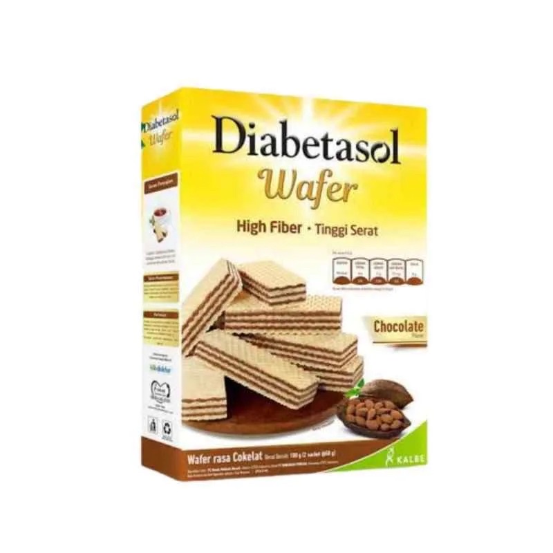 Diabetasol Wafer Rasa Chocolate Cemilan Snack Diabetes Sugar Free Bebas Gula 100 gram