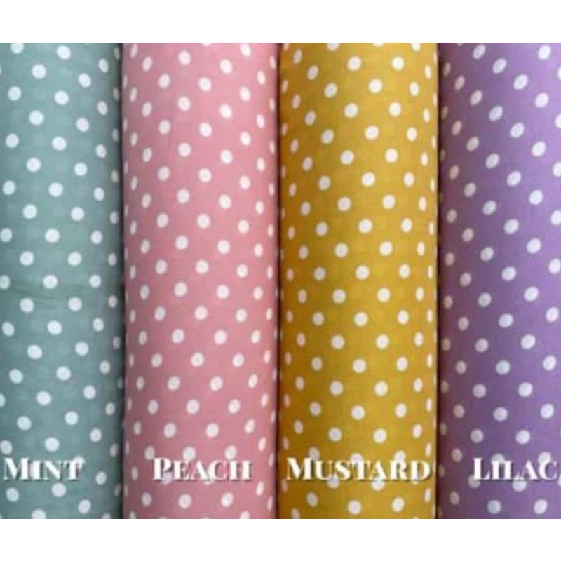 { Setengah Meter } Katun Rayon - Kain Rayon Viscose Motif Polkadot - Rayon Gamis