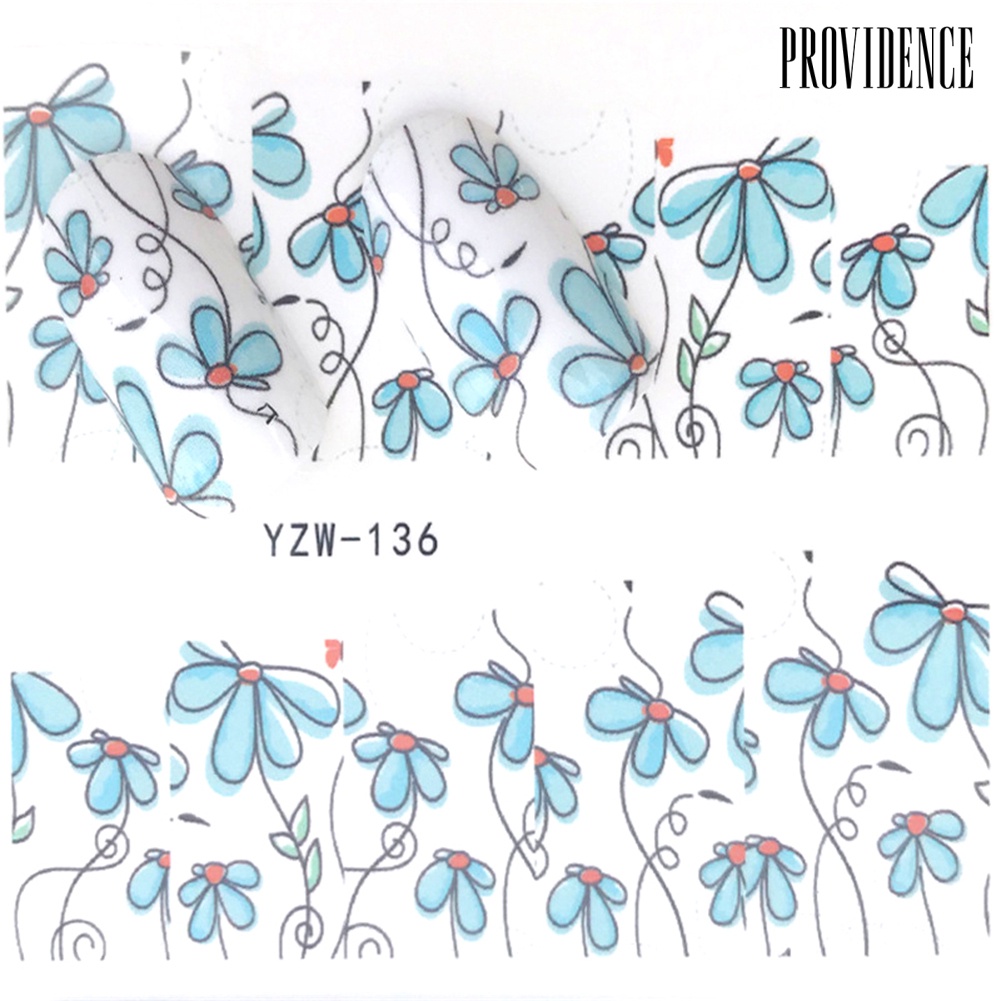 Providence DIY Flower Full Cover Wrap Nail Art Sticker Adhesive Decal Decor Manicure Tool