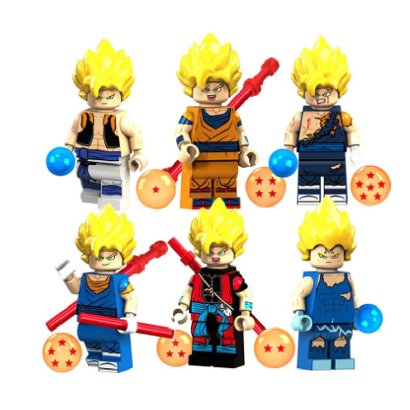 Mainan Lego Legoing Dragon Ball Anime Action Figures Z Son Goku Vegeta Violett Krillin Building