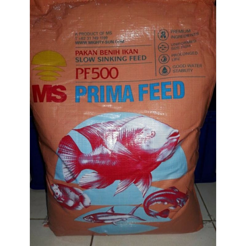 Pakan Makanan Benih Bibit Ikan Lele Nila Gurame Hias Pelet PF 500 Sak 10 Kg
