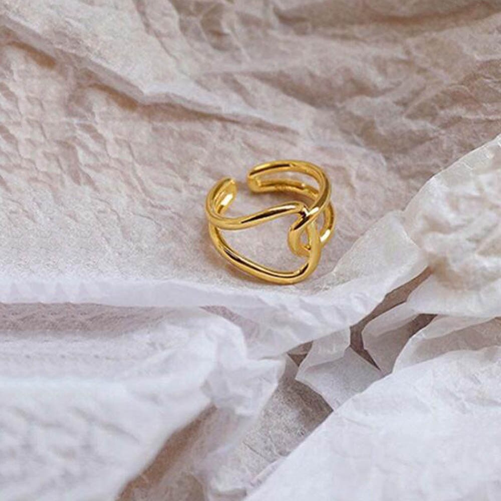 Cincin Rantai Warna Gold Silver Bahan Metal Gaya Vintage Gothic Untuk Pria Dan Wanita