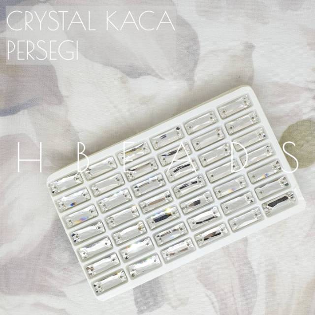 K110 | 1 Lusin DIAMOND KACA PERSEGI 6x18 mm noncangkang jahit