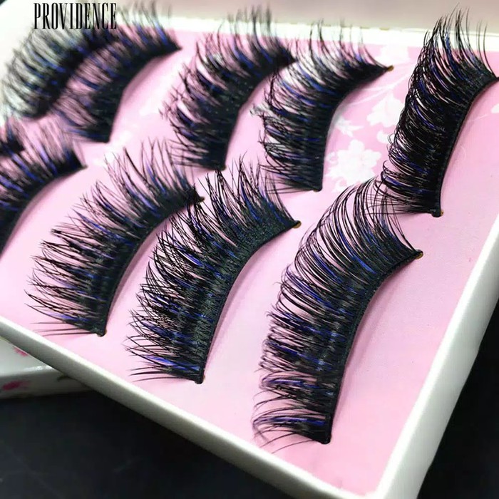 CLEARANCE SALE - BMS0003 - 5 Pasang Bulu Mata Atas Fake Eyelash Dengan Aksen Warna Biru