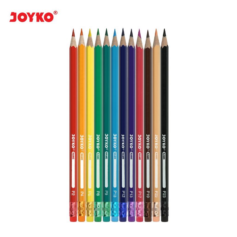 Pensil Warna joyko ada penghapus pensil warna Erasable joyko Color Pencils Hexagonal Grip