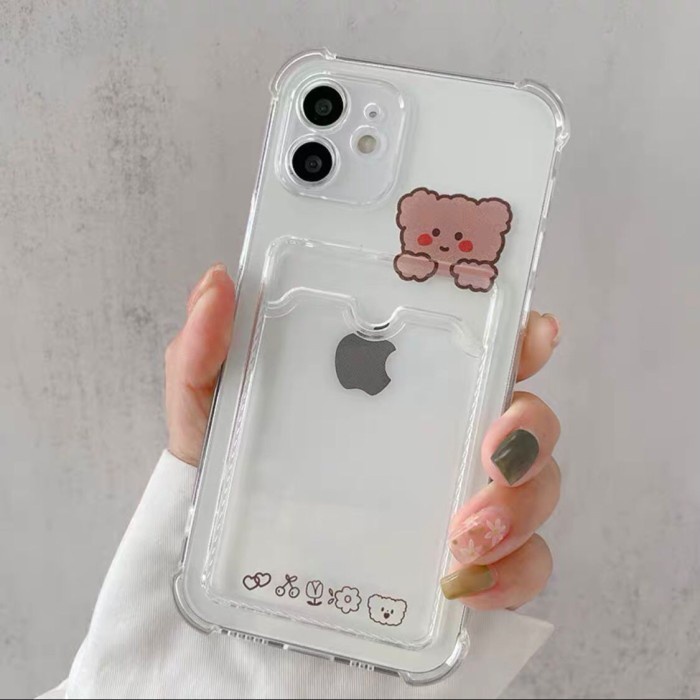 BUNNY BEAR SLOT CARD CASE IPHONE X XR XS 11 PRO MAX 12 PRO MAX 13 13 PRO 13 PROMAX