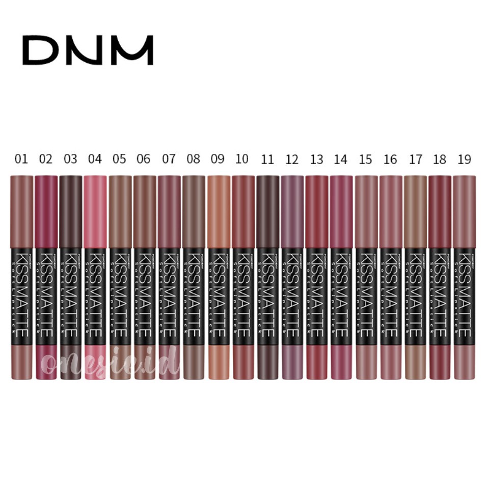 DNM Pensil Lipstik Matte Clay Lipstick Pencil Tahan Lama Dan Tidak Lengket Long Lasting Matte Rotate 19 Colour LA081