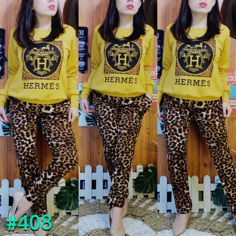 SET CHANEL LEOPARD SCUBA IMPORT SUPER PREMIUM