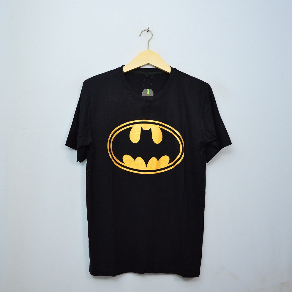 Kaos Superhero Baju  BATMAN GOLD  Pakaian Pria Shopee 