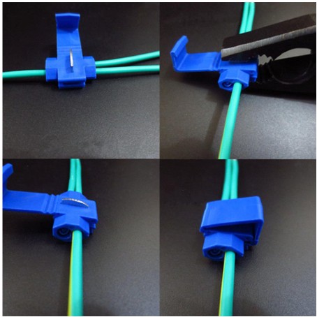 Quick Wiring Terminal jumper Konektor Clamp Sambung AWG Kabel Biru