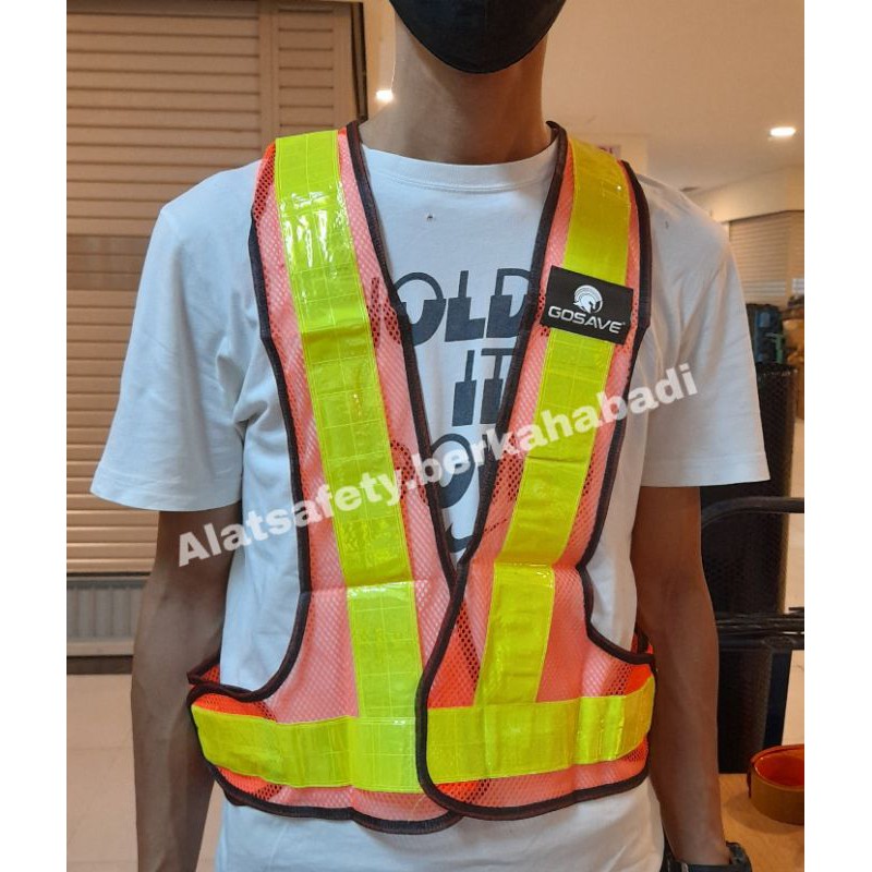 Rompi V Guard Jaring Orange / Safety Vest Scotlite PVC Rompi v proyek