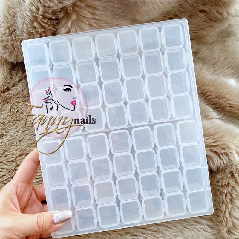 box tempat penyimpanan aksesoris hiasan kuku 48 pcs / storage box nail acc