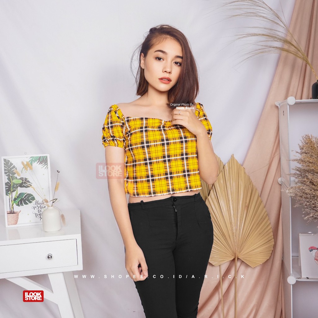 ilook | Calia Sabrina Crop | Atasan Wanita Crop Top - Fit to L