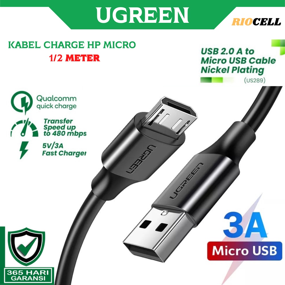UGREEN Kabel Micro Charger 3A Quick Charger Qualcomm Nickel Plating Cable Data Sync