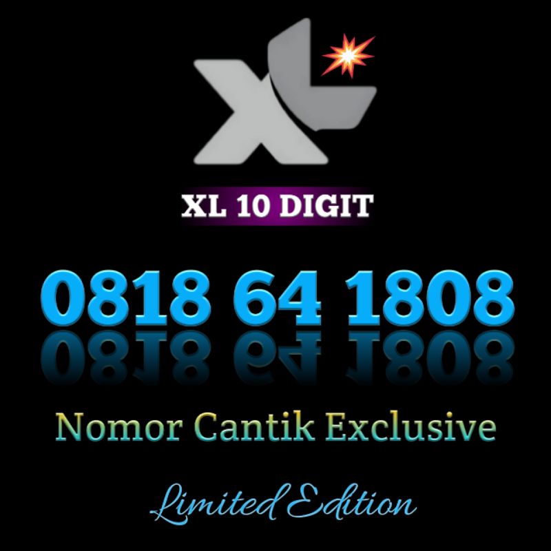 Nomor cantik exclusive limited edition XL 10 Digit Reguler murni Axiata 0818 64 1808