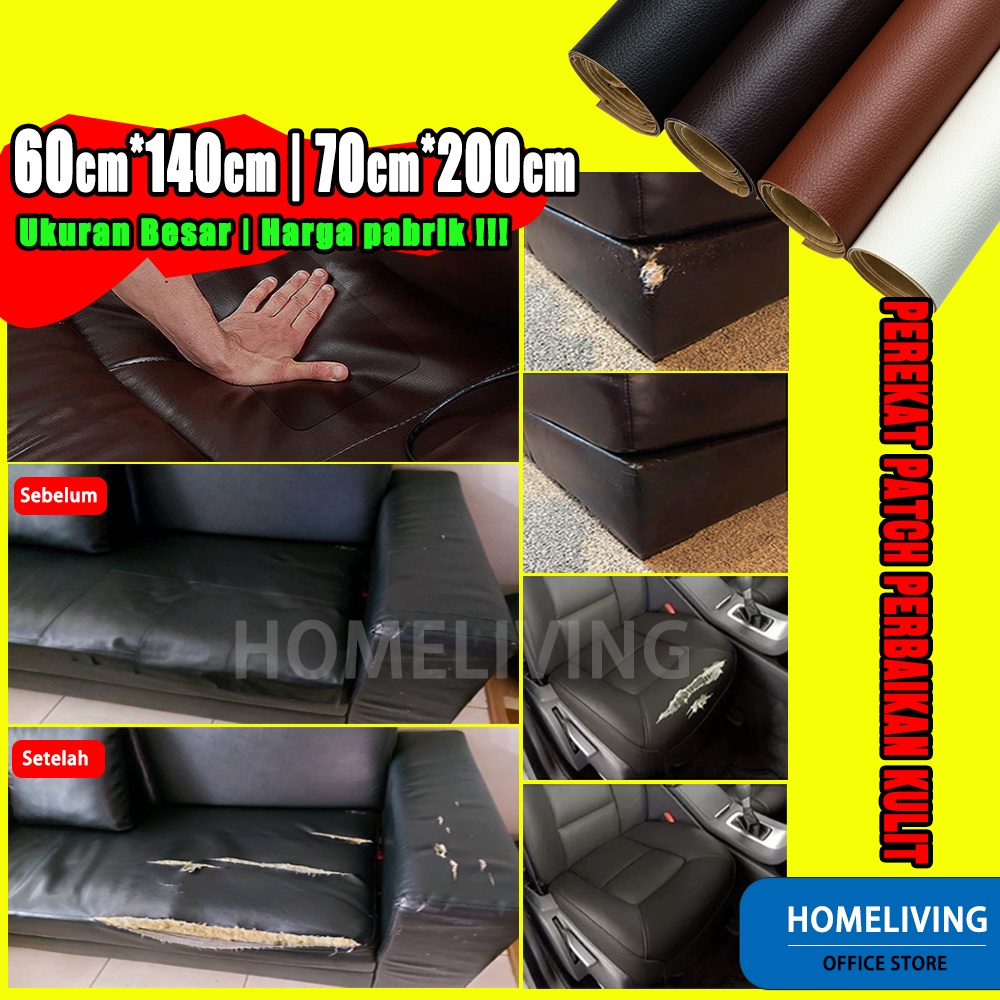 【Restorasi Kulit】70*200cm Perekat Ekstra Kuat Leather Perbaikan Repair Bahan Kulit Yang Rusak Kulit Sofa, Kursi, tas jok mobil, tas jok motor Kain Leather Sticker Kulit PU