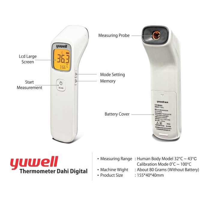 Thermometer Head Yuwell YHW - 1 Termometer OJ2