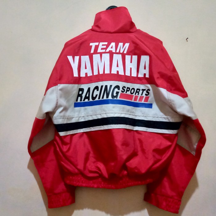 MOTOR-JAKET- JAKET VINTAGE YAMAHA RACING - BIRU, L -JAKET-MOTOR.