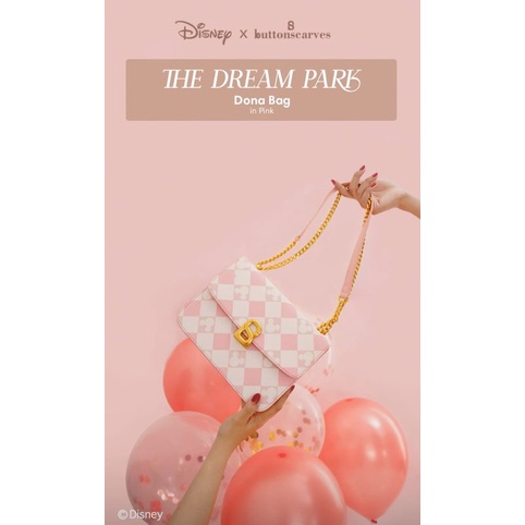 SIAP KIRIM❗Dona Bag The Dream Park Series Buttonscarves Disney Dona Bag Pink Buttonscarves