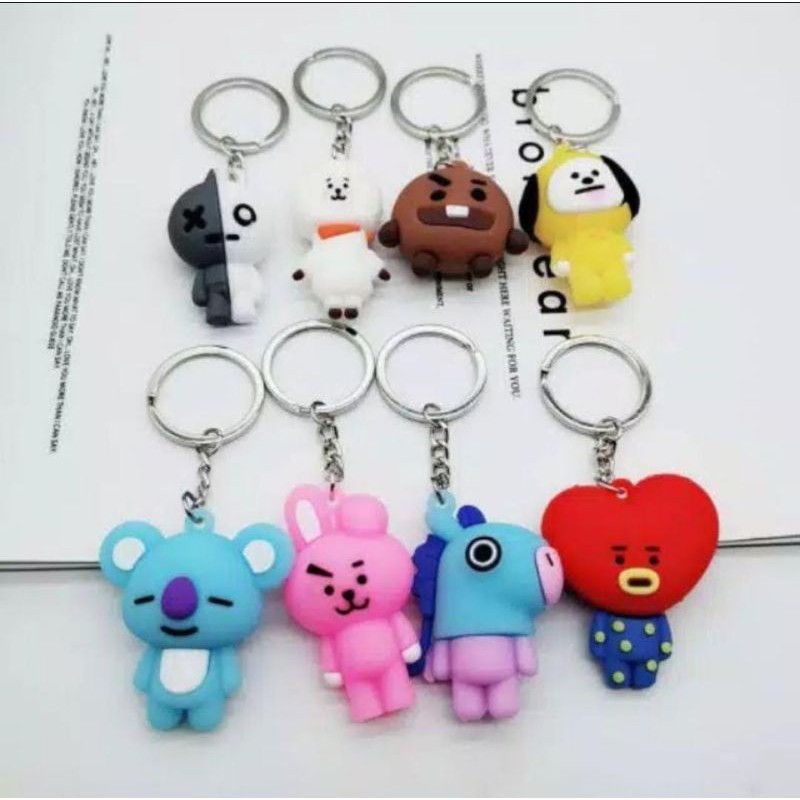 JG - Gantungan kunci BTS BT21 KPOP 3D BANGTAN BOYS LUCU / MURAH