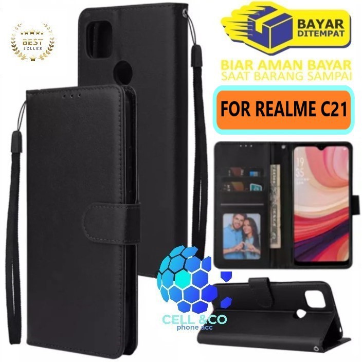 Flip cover REALME C21 Flip case buka tutup kesing hp casing flip case leather wallet