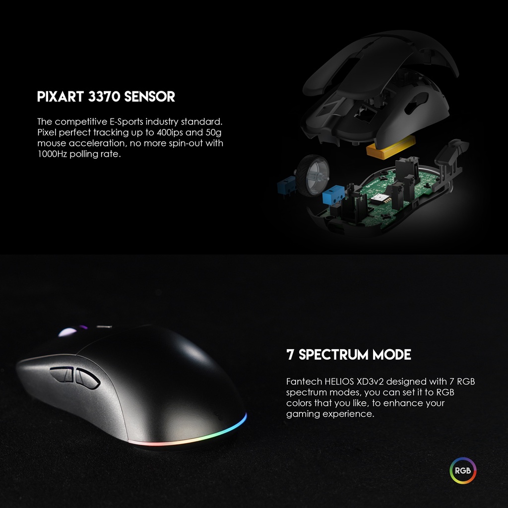 Fantech XD3 v2 Helios Dual Mode Connection Gaming Mouse